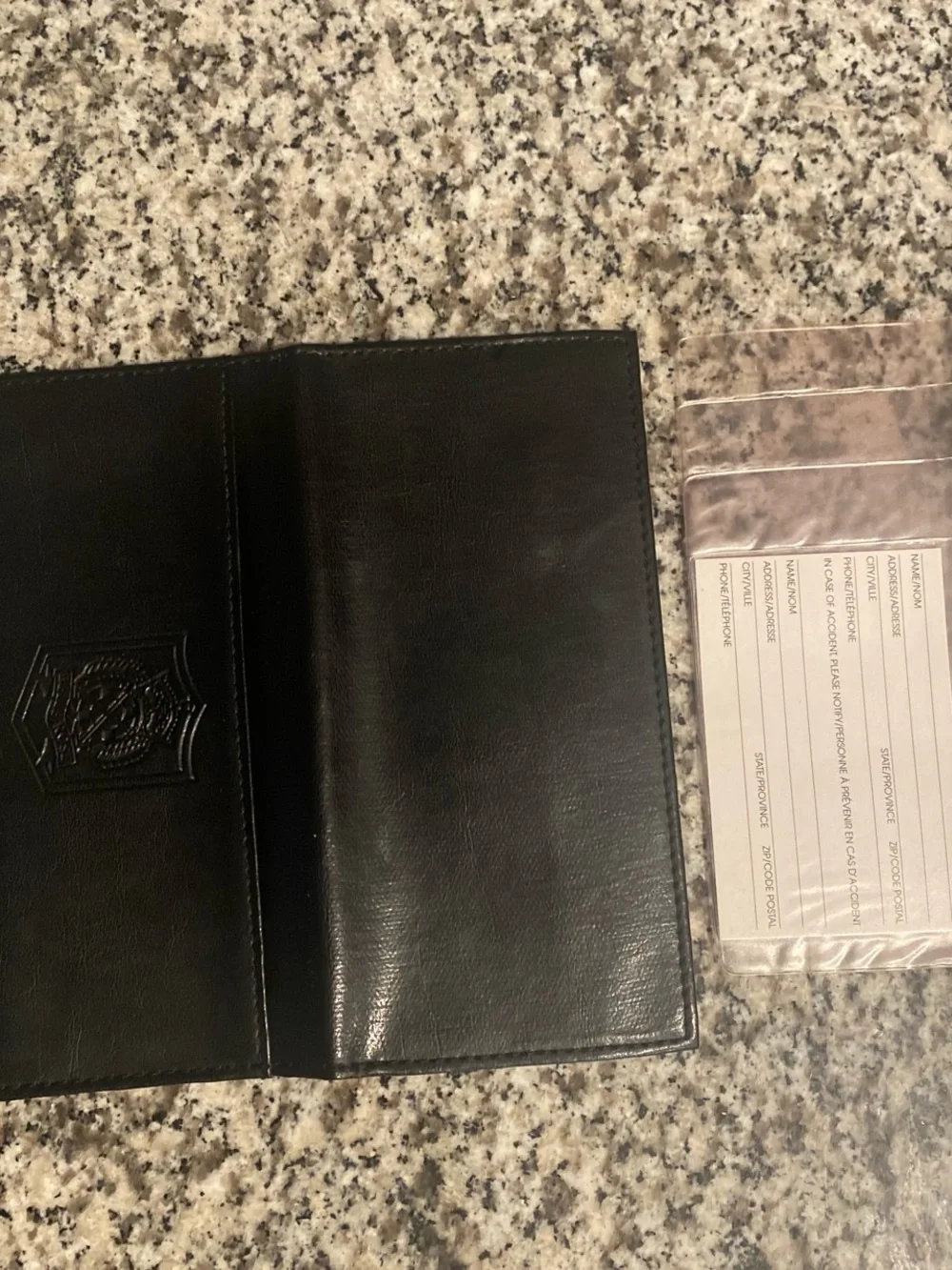 Vintage Y2K Bellerosa Black Leather checkbook/Wallet with Embossed Crest